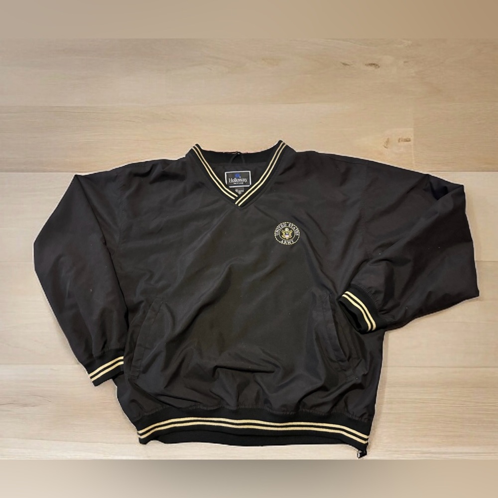 Vintage Military Holloway Water Proof Windbreaker Ringer Jacket Sz XL Army